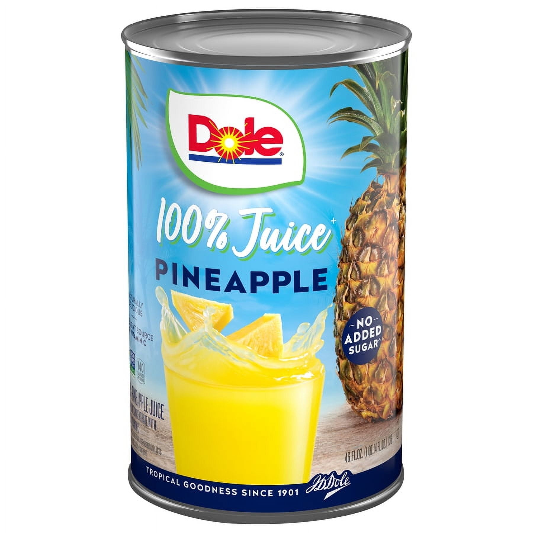 Dole All Natural 100% Pineapple Juice, 46 fl oz Can - Walmart.com