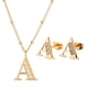 thumbnail image 1 of Juego Joyería Mujer, Collar Aretes Inicial Letras LuckyLy, Acero Inoxidable Baño de Oro 18k dorado UNITALLA, 1 of 6