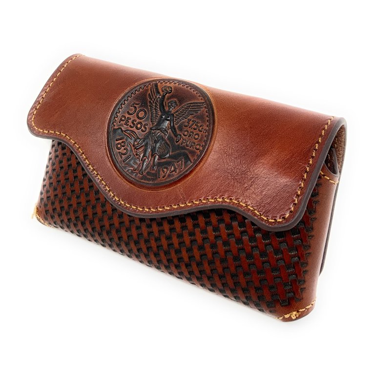 Western Cowboy Horizontal Basketweave Leather Mexican Multi Emblem