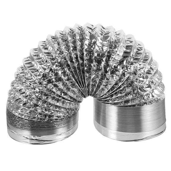 Pawsdot Silver Aluminum Dryer Duct Hose, Fire-Resistant, for Exhaust Fans
