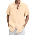 thumbnail image 1 of DGMIOCS Chemise Classique pour Homme à Manches Courtes, Chemise de Voyage Anti-Rétrécissement Jaune Pâle S, 1 of 4