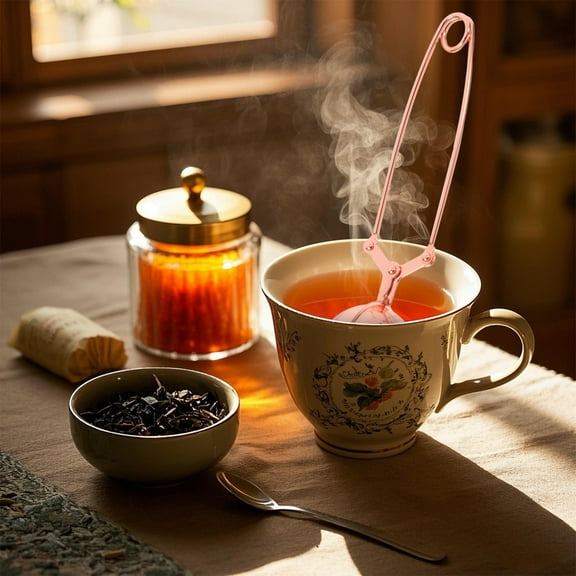 KONTONTY 1Pack Tea Infuser Strainer Golden 304 Stainless Steel For Loose Leaf Tea Lovers Travelling