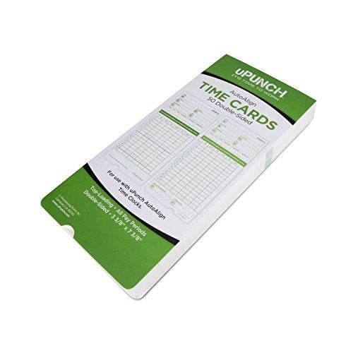 50 uPunch Time Cards for HN3000 Green