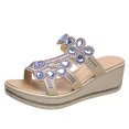 thumbnail image 2 of Mujeres damas cristal cuñas gruesas peep toe sandalias zapatillas zapatos Wmkox8yii  ytu2176, 2 of 9