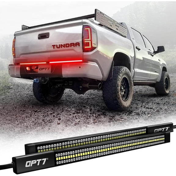 OPT7 Redline Parlux Triple Row LED Tailgate Light Bar for 14-21 Tundra Sequential Red Turn Signal