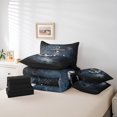 thumbnail image 4 of Nautical Anchor Bed Set in a Bag 7 Pcs,Retro Navy Black Spider Web Trippy Bedding Set,Navigation Ocean Adventure Theme Psychedelic Comforter with Fitted,Flat Sheet,Pillowcase,Pillow Covers,Queen, 4 of 5