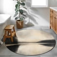 thumbnail image 4 of Black Beige Lake Round Area Rug 4 FT, Non Slip Indoor Outdoor Rug, Abstract Aesthetics Mysterious Washable Soft Circular Carpet Non-Shedding Floor Mat for Coffee Table Nursery Foyer Balcony, 4 of 8