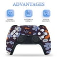 thumbnail image 4 of Floral, Brown PS5/PS5 Slim Digital Disc Skin Sticker For Console And Controller Skins, 4 of 7