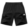 thumbnail image 2 of BXJX Boys Athletic Shorts, Casual Elastic Waist Quick-dry Multi-pocket Kids Shorts with Drawstring Black Size 16-17 T, 2 of 9