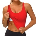 thumbnail image 3 of Picia Red Sports Bra for Women,Padded Strappy Sports Bras Medium Support Yoga Bra with Removable Cups,Running Yoga Bra-, 3 of 9