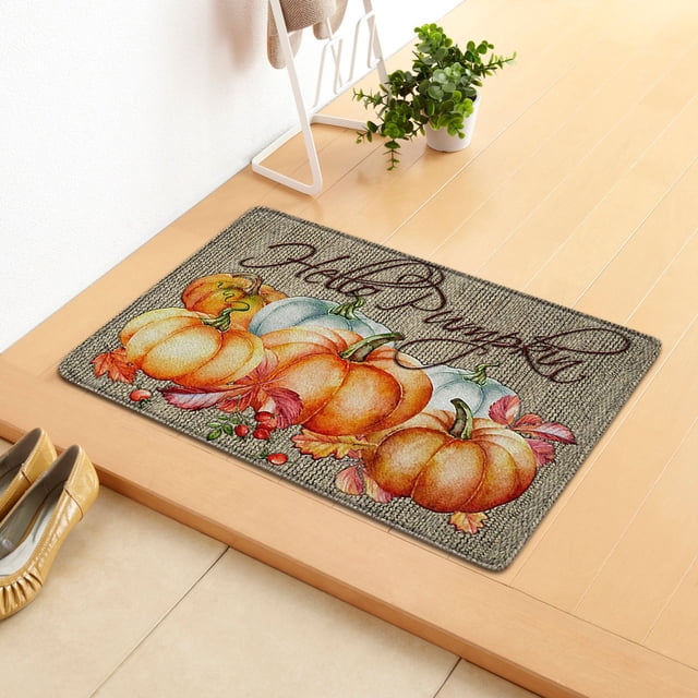 Thanksgiving Doormat Autumn Pumpkin Carpet Non Doormat Party Decoration Thanksgiving Home Decoration Large Area Rug for Living Room Area Rug Dining Room Rugs for under Table 5x7 Fuzziest Blanket in