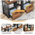 thumbnail image 6 of 2 Drawer Wood File Cabinet, Large Mobile Lateral Filing Cabinet Printer Stand with Storage Shelves and Wheels for Home Office, 6 of 7