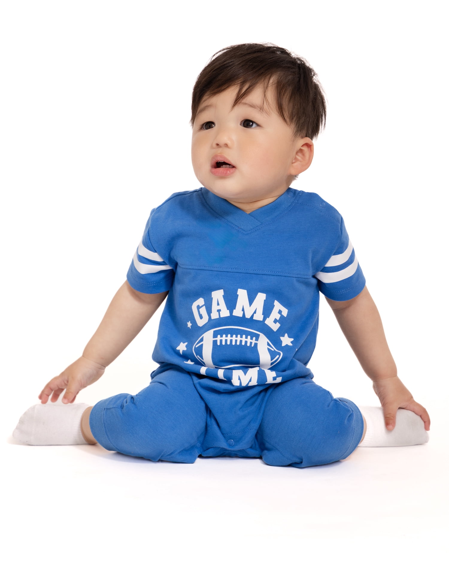 Wonder Nation Baby Boys Varsity Romper with Short Sleeves, Sizes 0/3M-24M