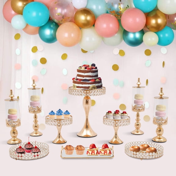 Gold Cake Stand, 10 Pieces Cake Stands, Cake Stand for Display and Decoration