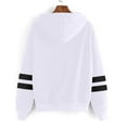 thumbnail image 4 of Womens Hoodies Casual Long Sleeve Drawstring Waffle Pullover Tops Loose Hooded Sweatshirt with Pocket White L, 4 of 4