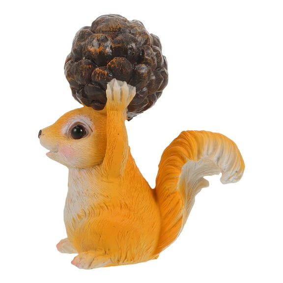 RENACLIPY Charming Squirrel Statue Resin Craft Ornament for Garden Patio Home Decor 8.5 Inch Outdoor Indoor Decoration