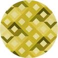 thumbnail image 1 of Ahgly Company Machine Washable Indoor Round Transitional Bold Yellow Area Rugs, 3' Round, 1 of 7