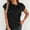 Black, variant on Women's Satin Tie Bow Front Top Half Open Ruffle Neck Cap Sleeve Silk Y2K Blouse Business Casual Top