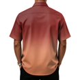 thumbnail image 6 of Gradient Print Casual Shirt for Men Short Sleeve Button Up Pocket Tee Summer Beach Lightweight Breathable Loose Fit Top Vacation Travel Out Activities Comfortable Cool Mens Watermelon Red 4XL, 6 of 6