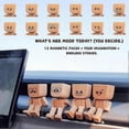 thumbnail image 3 of Charming Little Wooden Figure That Sways with 12pcs Magnetic Expressions, Funny Shaking Feet Wooden Man Figure, Cute Car Dashboard Ornaments, 3 of 5