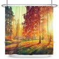 thumbnail image 2 of SUNOLIFE Fall Landscape Shower Curtain Autumn Forest Waterproof Fabric Bathroom Curtain 60x72 in, 2 of 4