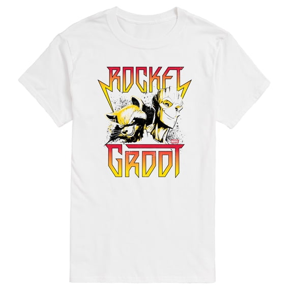 Guardians Of The Galaxy - Rocket And Groot Band Tee - Men's Short Sleeve Graphic T-Shirt