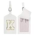 thumbnail image 1 of Etiquetas de Equipaje Iniciales Uxcell para Maletas [2PCS] - Nombre Identificador Etiqueta de Equipaje - [Cuero PU - Letra K] Monogramado, 1 of 7