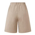 thumbnail image 5 of Women's Bermuda Long Shorts with Pockets High Waisted Stretch Knee Length Shorts Casual Beach Shorts with Pockets Side Button Walking Pants Vacation Wear, 5 of 7