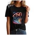 thumbnail image 5 of vigerkar 4th of July Shirts Women American Flag Patriotic Shirts USA Star Stripes Graphic T Shirt Short Sleeve Summer Tees (Black, 4XL), 5 of 6