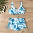 thumbnail image 4 of Women's Bikini Set Printed Two Piece Fashion Sexy Swimsuit with Removable Bra Pads No Underwire for Beach Vacation,Sky Blue,XL, 4 of 5