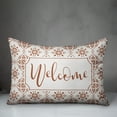 thumbnail image 3 of Creative Products Welcome Orange and White Medallion Tile Pattern 14x20 Indoor / Outdoor Pillow, 3 of 3