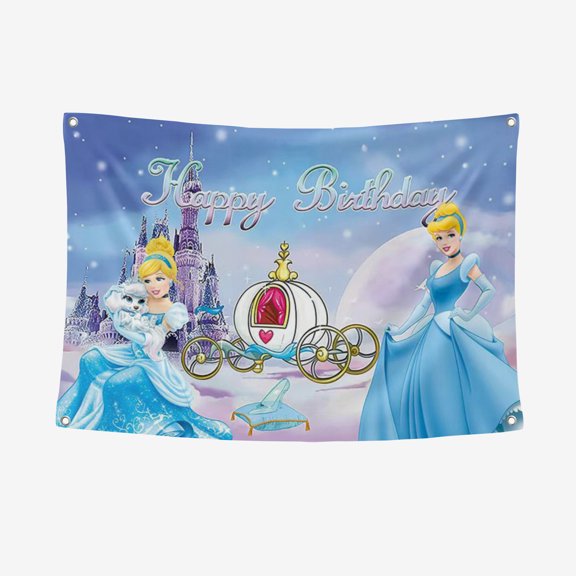 Cinderella Theme Party Supplies Banner Background Backdrop 3.28*4.92FT/100*150CM