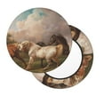 thumbnail image 2 of Hirioo Three Horses Oil Painting for Round Bar Stool Seat Covers Washable Stool Cushion Slipcover Elastic Bar Chair Covers for 12-14 Inch Chair-12 inch, 2 of 7