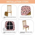 thumbnail image 4 of Pink Border Collie Dog and Flower Floral Seat Covers for Dining Room Chairs Set Of 4,Stretch Printed Washable Chair Seat Cover with Elastic Ties and Button,Removable Waterproof Couch Cushion Covers, 4 of 6