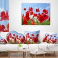 thumbnail image 3 of Designart Close Up of Amazing Poppy Flowers - Floral Throw Pillow - 18x18, 3 of 4