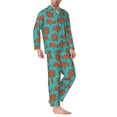 thumbnail image 2 of Honeii Fun Octopus Pattern Mens Pajamas Set,2pcs Men's Lounge Long Sleeve Sleep Shirt and Pajama Bottoms Sleepwear Set,Mens Pjs Sets-XX-Large, 2 of 7