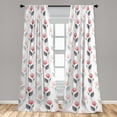 thumbnail image 2 of Blooming Flowers Window Curtains, Simple Design Floral Sketch Pattern with Neutral Leaves Art, Lightweight Decor 2-Panel Set with Rod Pocket, Pair of - 28"x63", Dark Coral Dimgray White, by Ambesonne, 2 of 3
