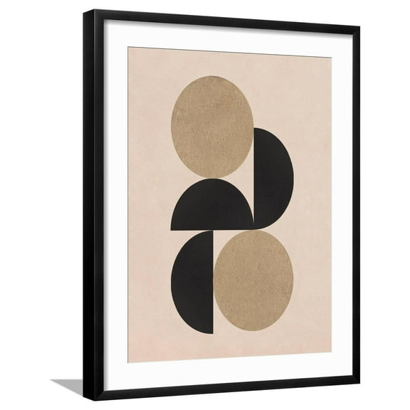 Art.com Abstract Art Deco Collage with Geometric Form and Paper Texture Photographic Print by retrofutur, Black Frame Wall Art, 23" x 29"