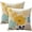 Yellow & Aqua, variant on Blue and Yellow Pillow Covers Farmhouse Cotton Linen Outdoor Throw Pillow Covers 18x18 inch Decorative for Couch Sofa Patio Porch Flowers Pattern Pack of 2