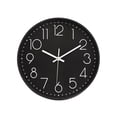 thumbnail image 1 of 12"Modern Silent Wall Clock, Round, Plastic - Black, 1 of 5
