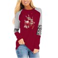 thumbnail image 2 of Pntutb Blusa de manga larga con estampado de moda para mujer Blusa de cuello redondo con rayas Casual tops Pntutb Pntutb-2570, 2 of 5
