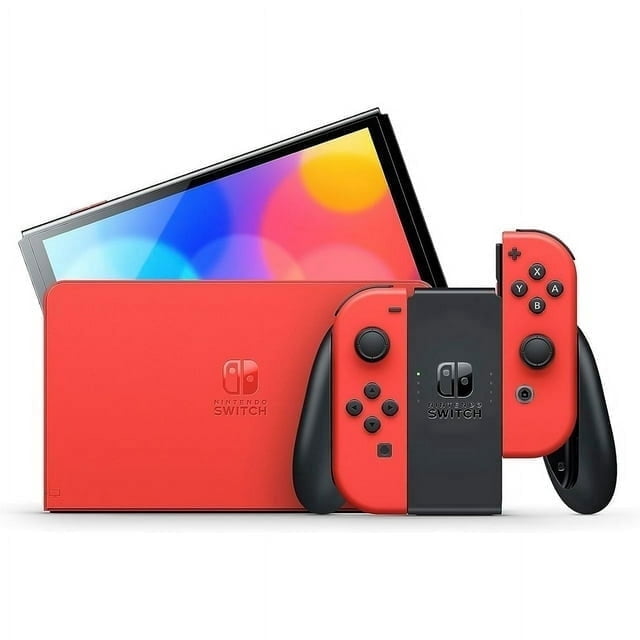 Nintendo Switch OLED Model w/Neon Red and Neon Blue Joy-Con