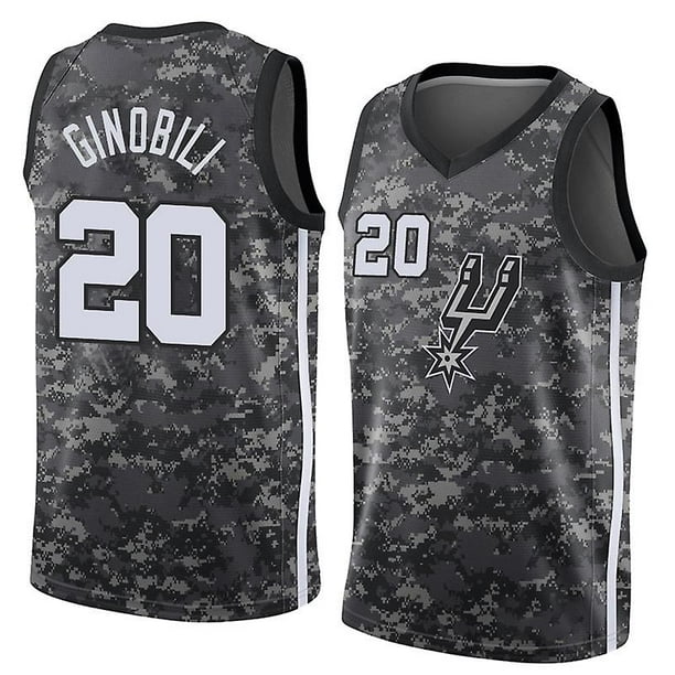 San Antonio Spurs Men's Mitchell and Ness #20 Manu Ginobili Road Jersey -  Black