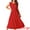 Red, variant on Unique Bargains Women's Ruffle Sleeveless Midi Dress with Tie Waist Belt XL Green