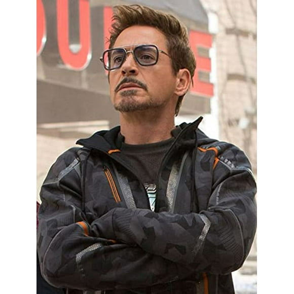 AIEYEZO Tony Stark Sunglasses Vintage Square Metal Frame Eyeglasses for Men Women - Iron Man and Edith Sun Glasses (Tony Stark Same Color) AIEYEZO AIEYEZO