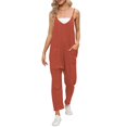 thumbnail image 3 of Aayomet Bodysuit For Women Jumpsuit Womens Solid Suspenders Casual Pants Jumpsuit Casual Pocket Jumpsuit,Red M, 3 of 4