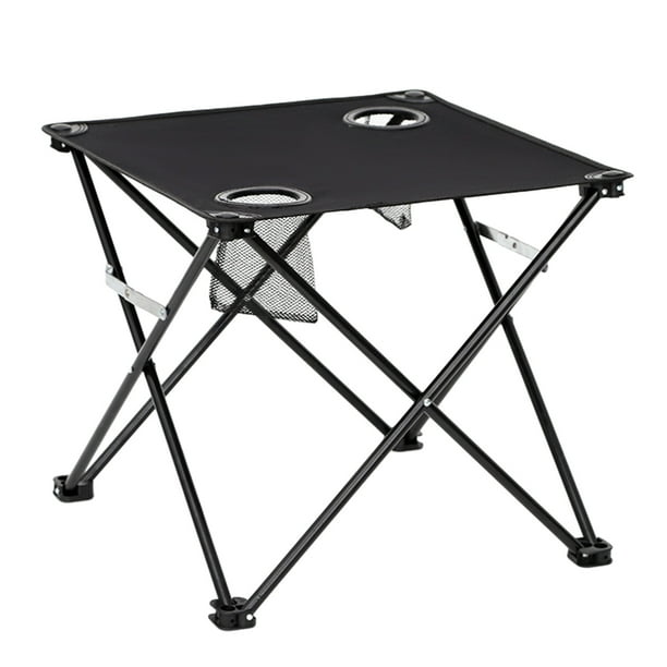Mesa plegable para acampar, mesa de playa, mesa plegable con portavasos y bolso, ideal para acampar, pescar, hacer fogatas y picnics.