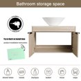 thumbnail image 2 of BNK 30'' Wall-Mounted Bathroom Vanity with White Ceramic Sink,Modern Brown Floating Bathroom Vanity Set, Single Bathroom Vanity and Sink Combo,with 2-Door Cabinet, 2 of 12