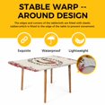 thumbnail image 4 of Pink Roses Table Cloths for 5 Foot Rectangle Tables, Spring Horseshoes Floral Leaves Rustic Patio Waterproof Elastic Fitted Tablecloths, Washable Rectangular Table Cover for Camping, 4 of 8