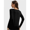 thumbnail image 3 of Womens Long Sleeve Tops Casual Basics Fall Shirts Solid Crewneck T-Shirt, 3 of 6